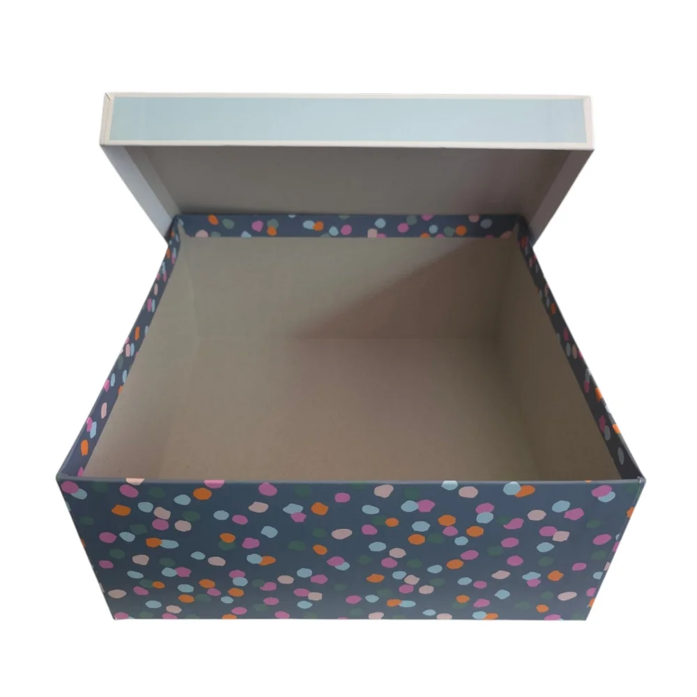 Spritz Polka Dot Gift Box 10 x 10 x 4.5 Square With Gift Wrap Tissue Paper